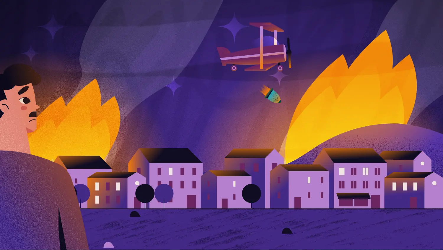 centre-eugene-marquis-retrospective-motion-design-seconde-guerre-mondiale-illustration